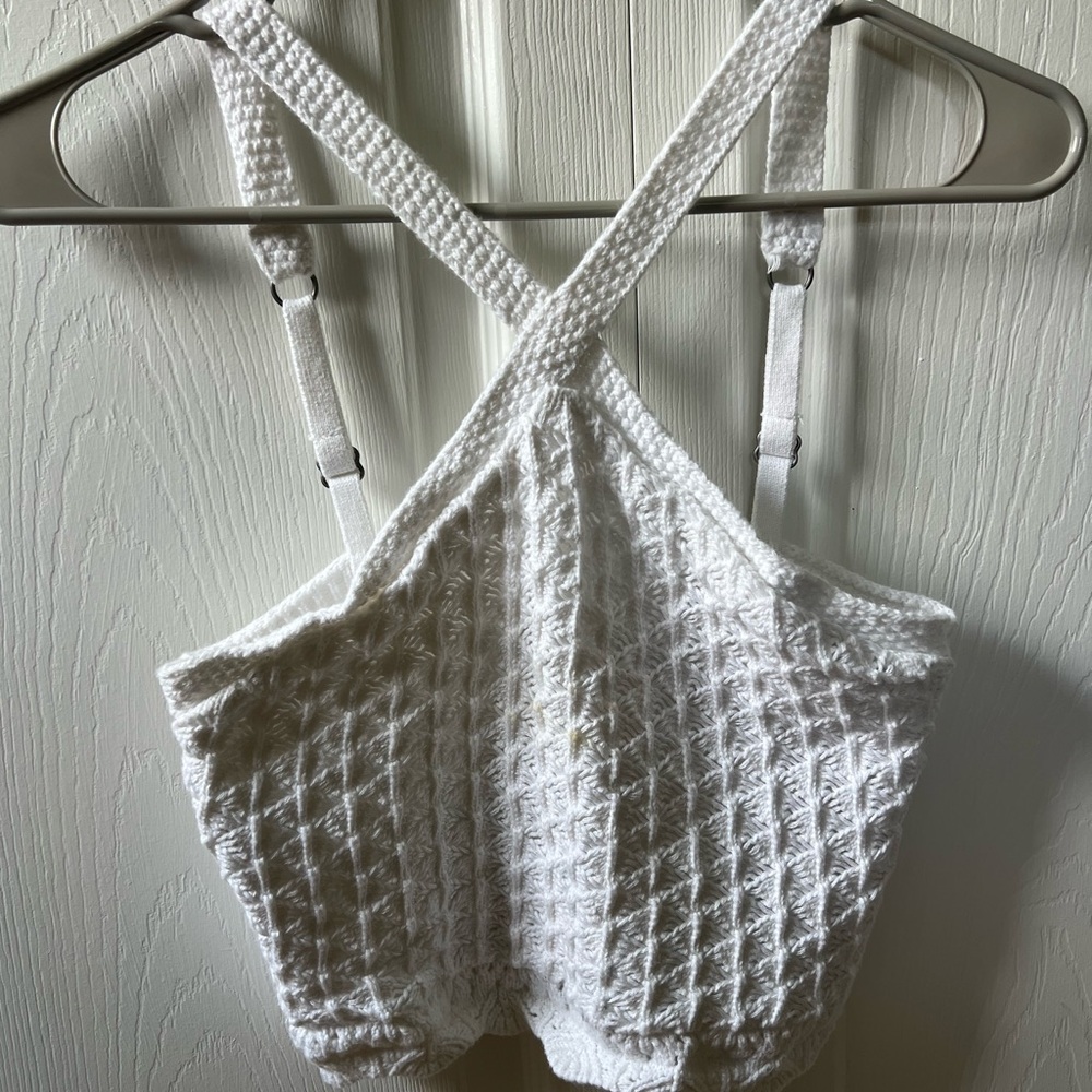knit crop too with crossed straps